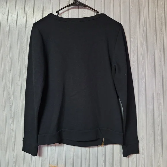 Ann Taylor Womens Leopard Print Wool Sweater with Zippers - Picture 2 of 8